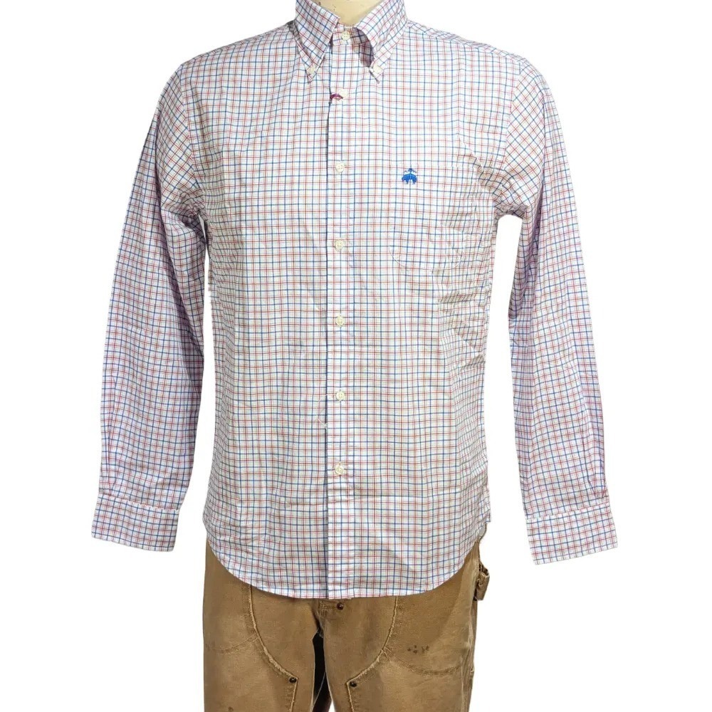 Brooks Brothers Friday Red Blue White Men Cotton Button Down Shirt Sz S NWT $99
